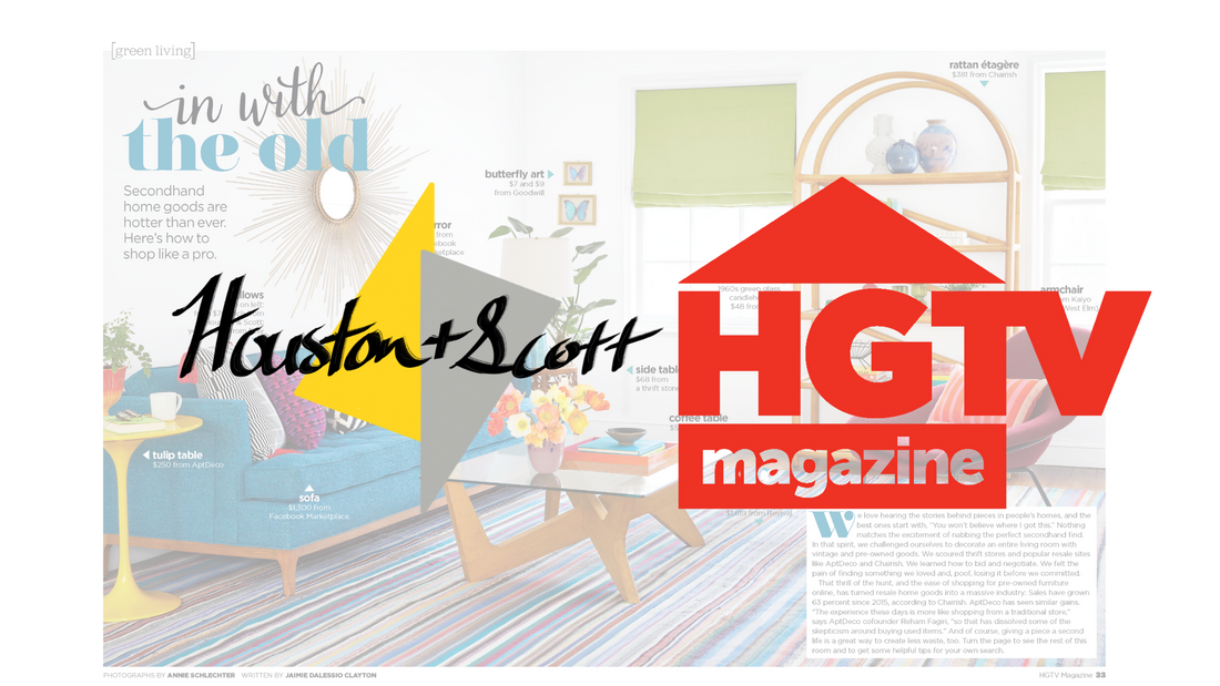 Vintage Fabric Pillows by Houston and Scott Featured on Cover of HGTV Magazine March/April 2023 issue