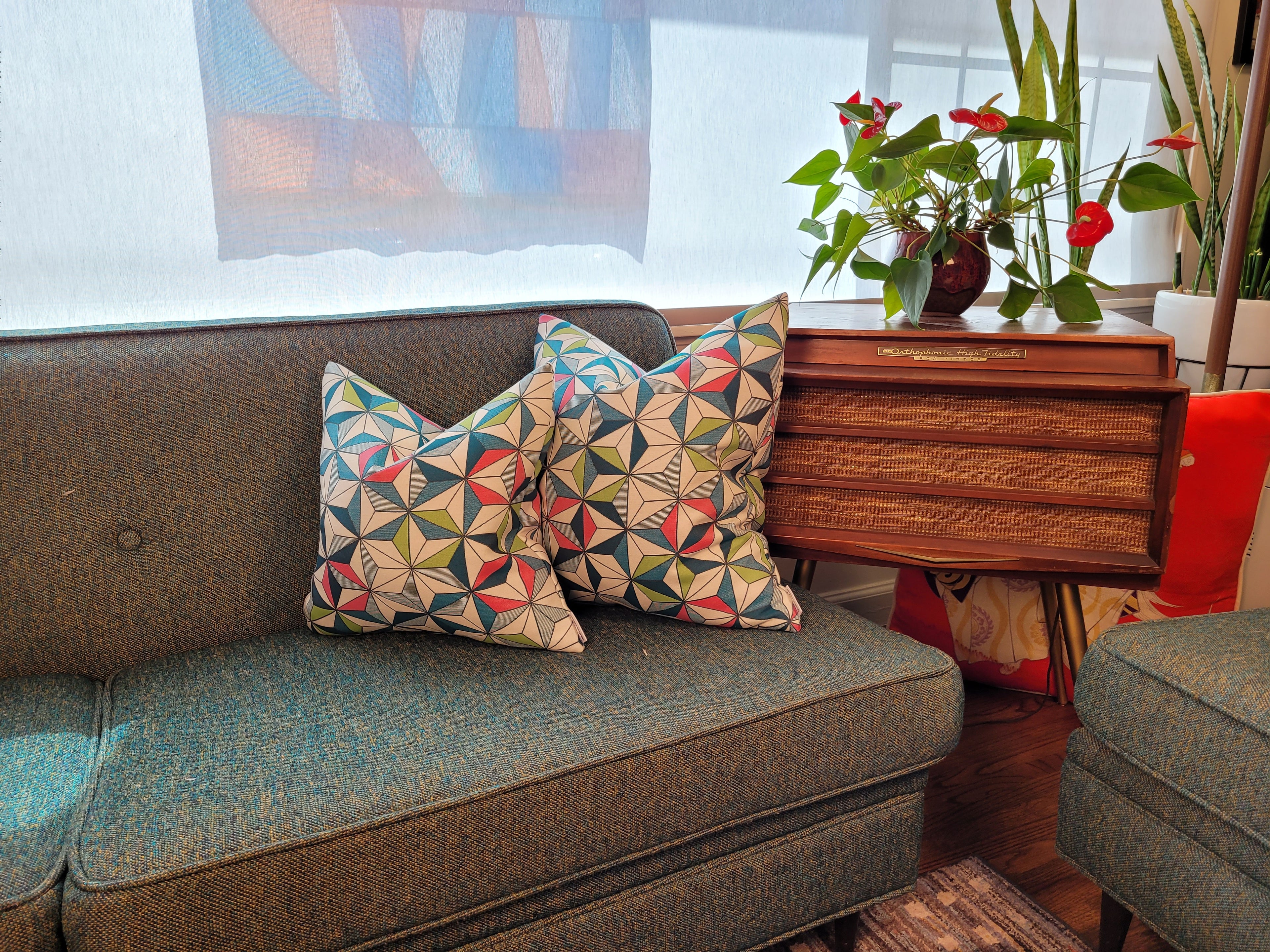 Custom MCM style throw pillows handmade by Houston and Scott