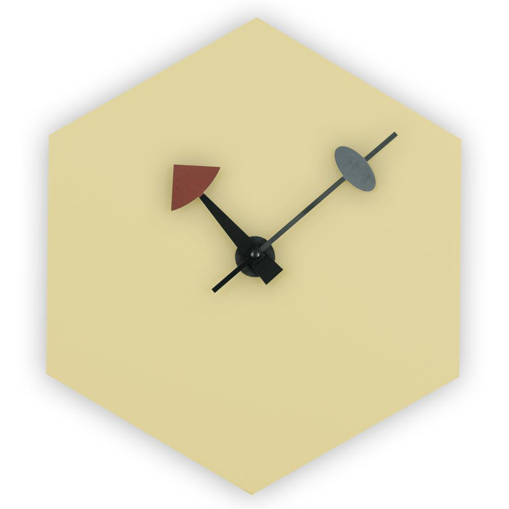 MCM Minimal Hexagon Clock, Multiple Colors 14"