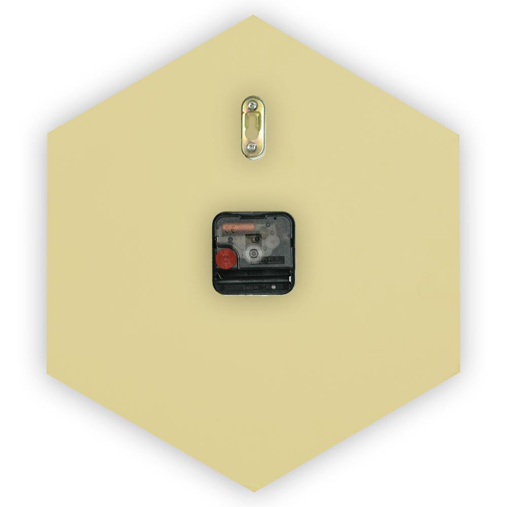 MCM Minimal Hexagon Clock, Multiple Colors 14"