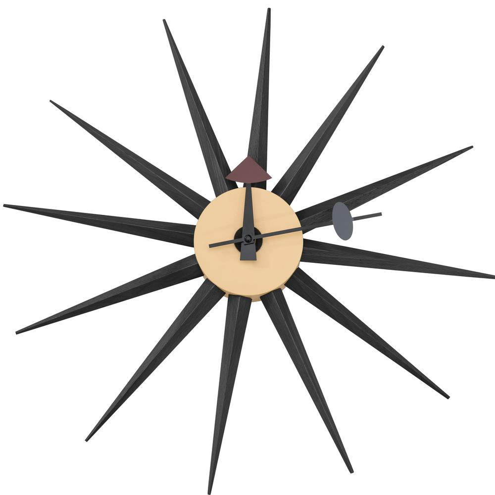 George Nelson Inspired Sunburst Clock, Multiple Colors 19"