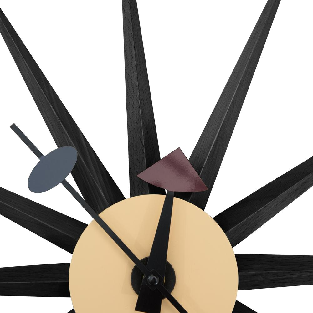 George Nelson Inspired Sunburst Clock, Multiple Colors 19"