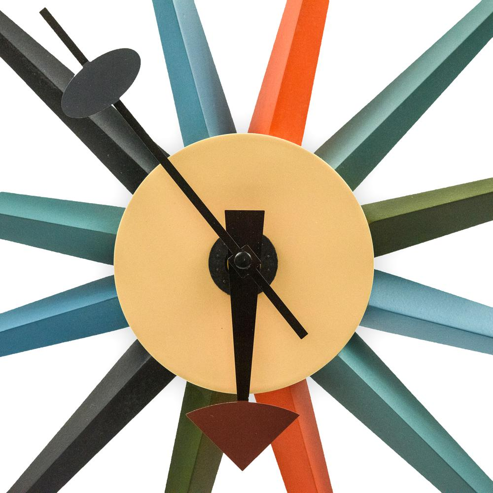 George Nelson Inspired Sunburst Clock, Multiple Colors 19"