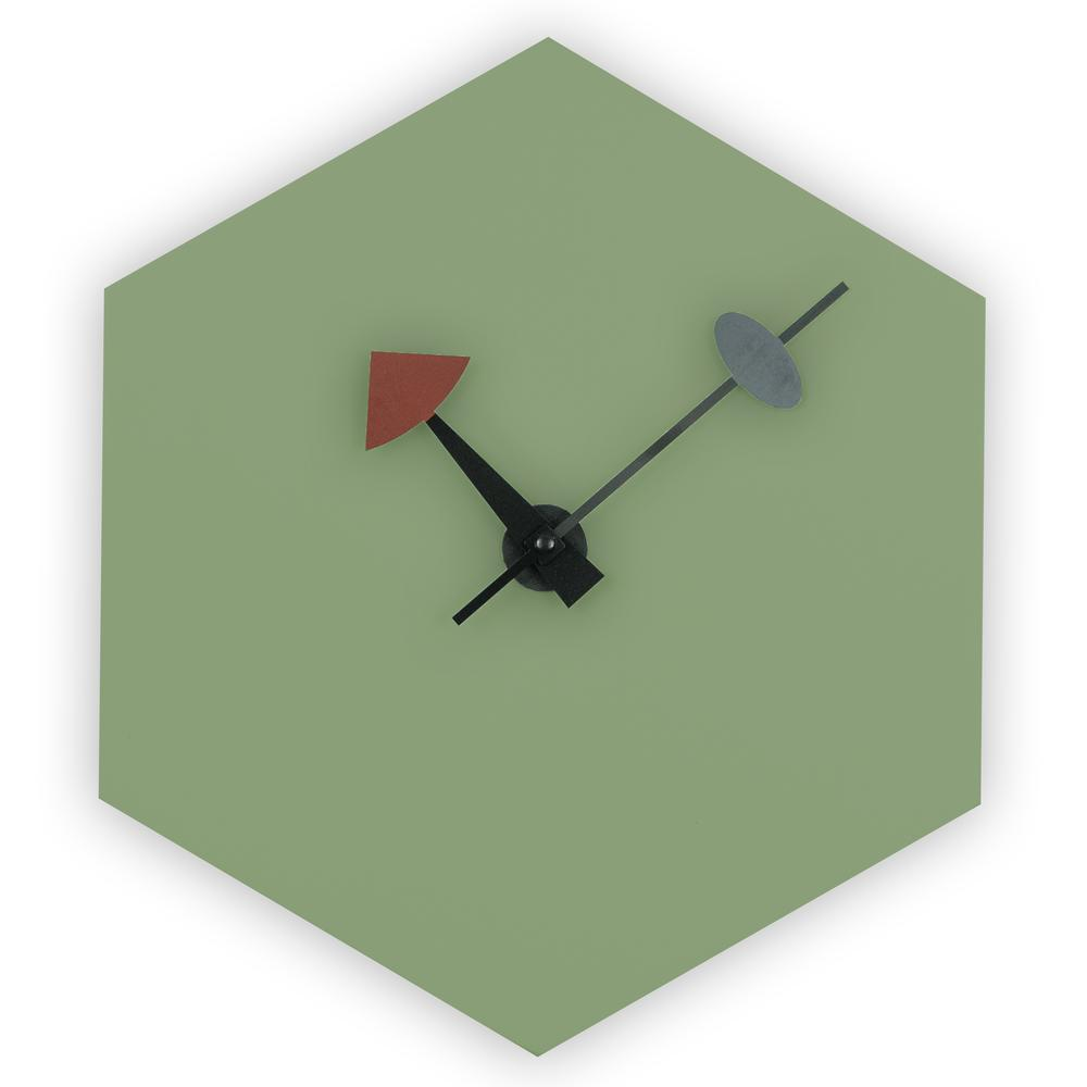 MCM Minimal Hexagon Clock, Multiple Colors 14"