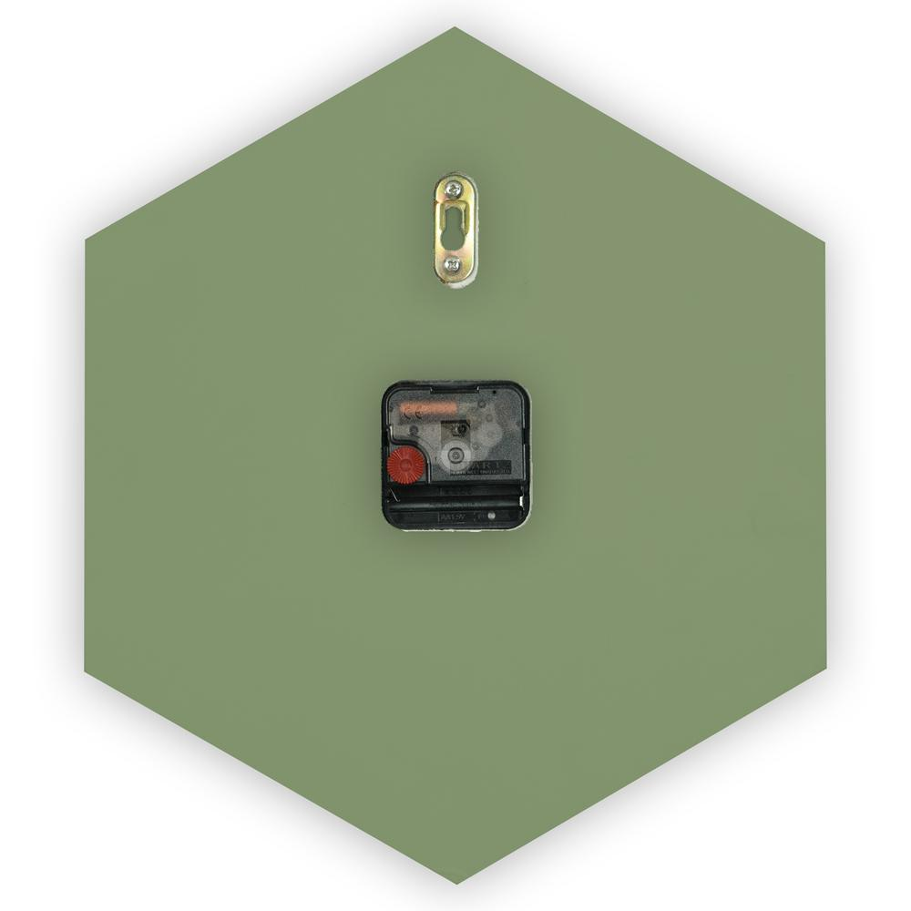 MCM Minimal Hexagon Clock, Multiple Colors 14"