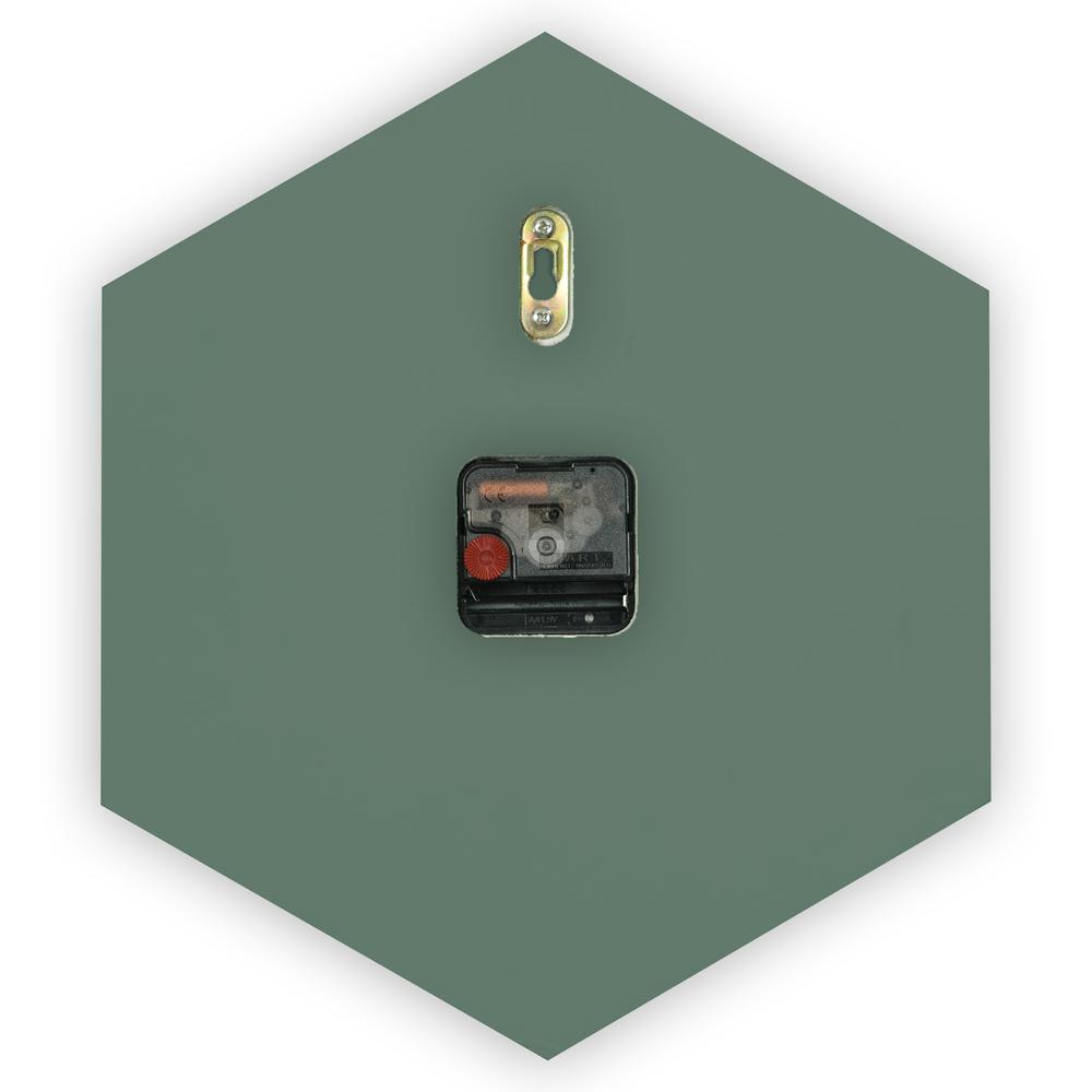 MCM Minimal Hexagon Clock, Multiple Colors 14"