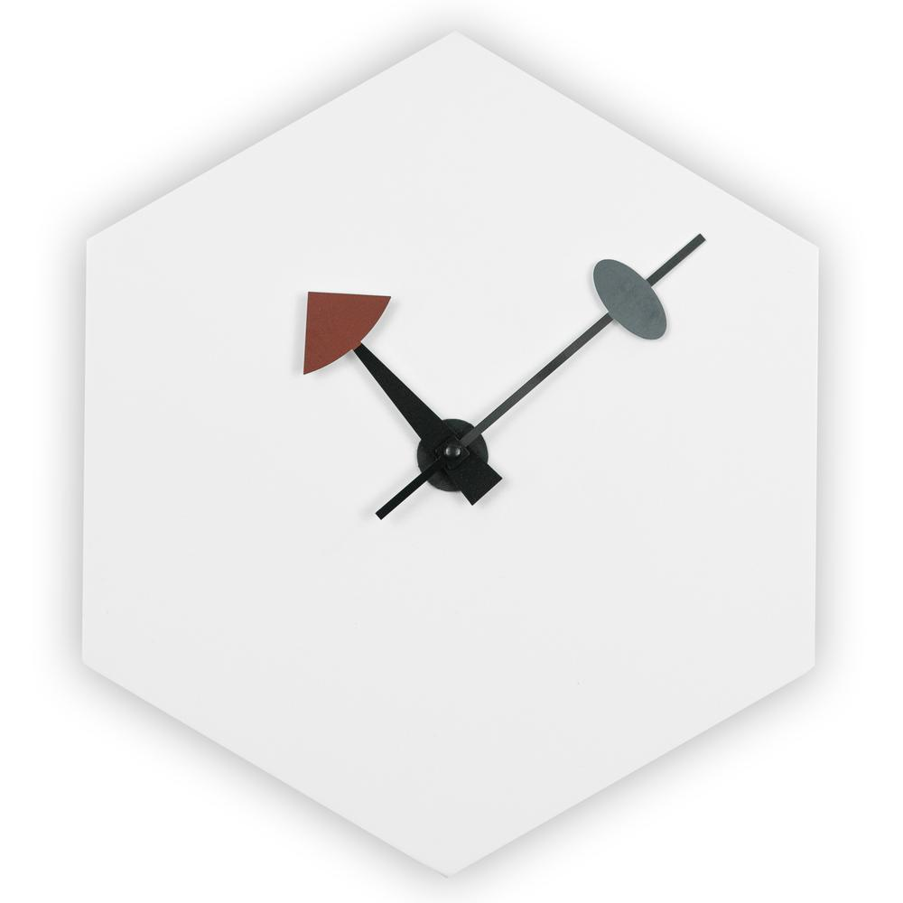 MCM Minimal Hexagon Clock, Multiple Colors 14"