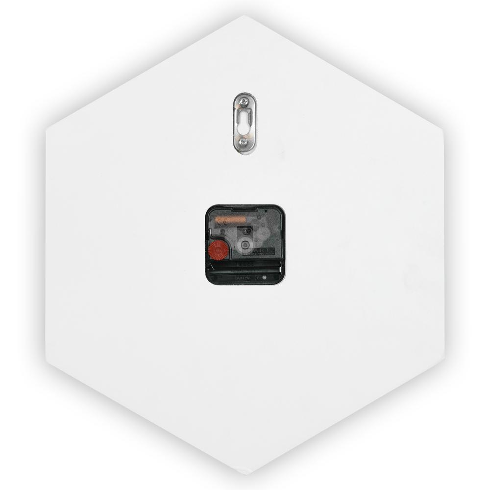 MCM Minimal Hexagon Clock, Multiple Colors 14"