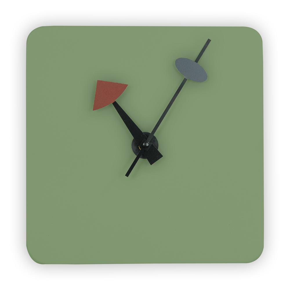 MCM Minimal Square Clock, Multiple Colors 10"