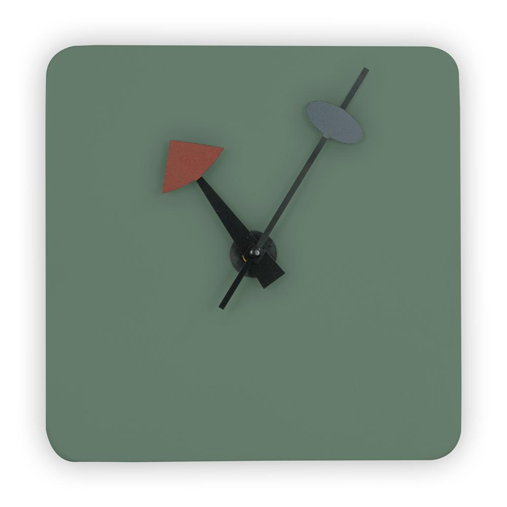 MCM Minimal Square Clock, Multiple Colors 10"