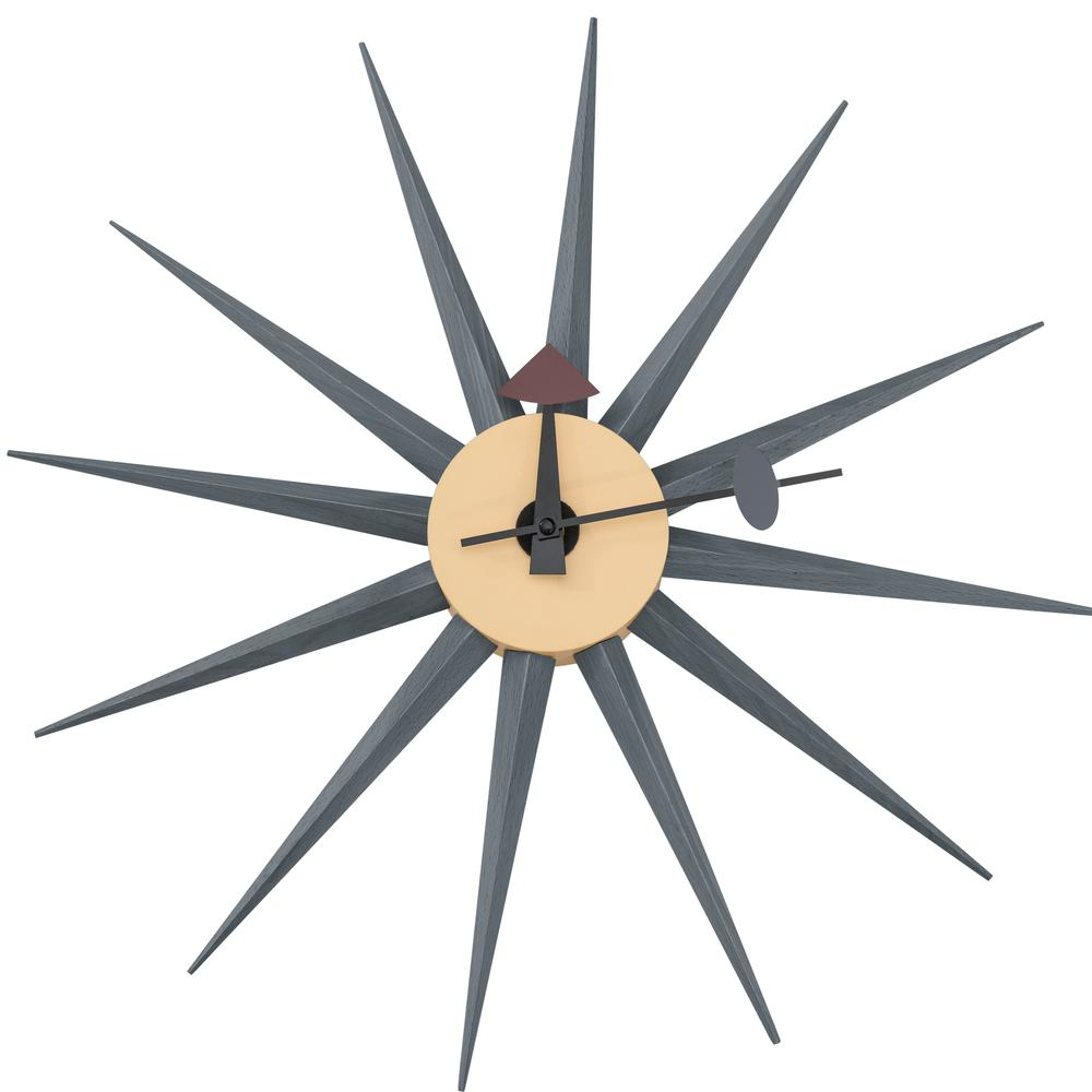 George Nelson Inspired Sunburst Clock, Multiple Colors 19"