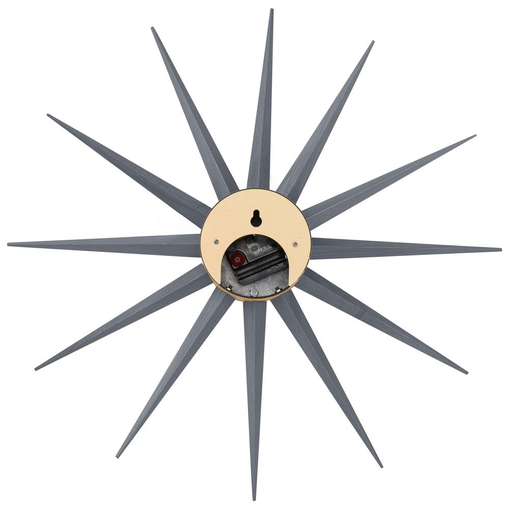 George Nelson Inspired Sunburst Clock, Multiple Colors 19"