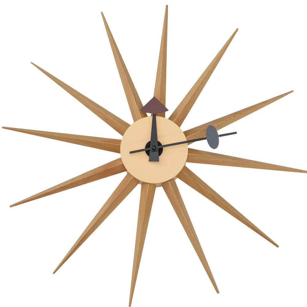 George Nelson Inspired Sunburst Clock, Multiple Colors 19"