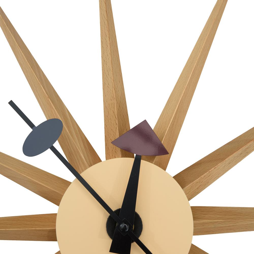 George Nelson Inspired Sunburst Clock, Multiple Colors 19"