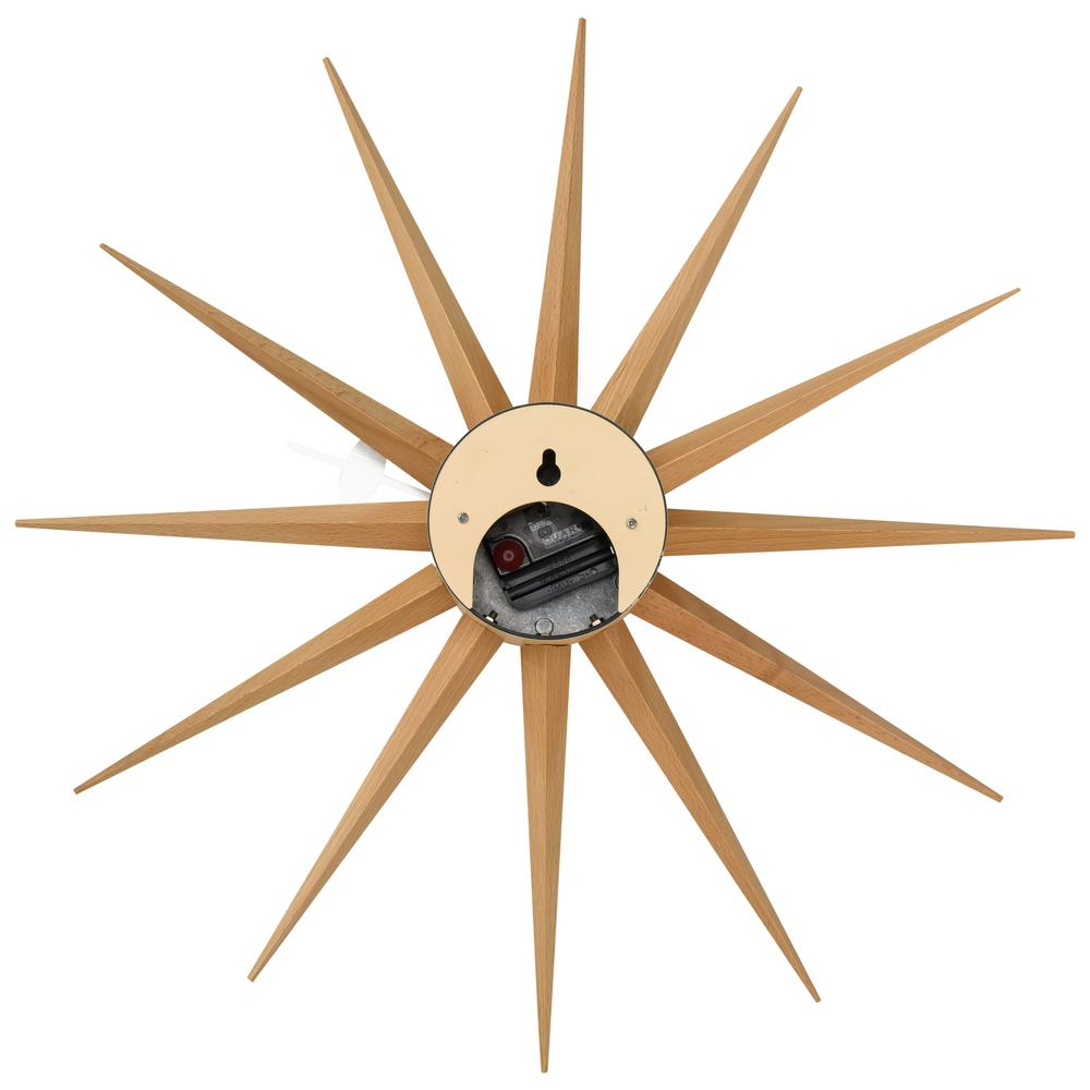 George Nelson Inspired Sunburst Clock, Multiple Colors 19"