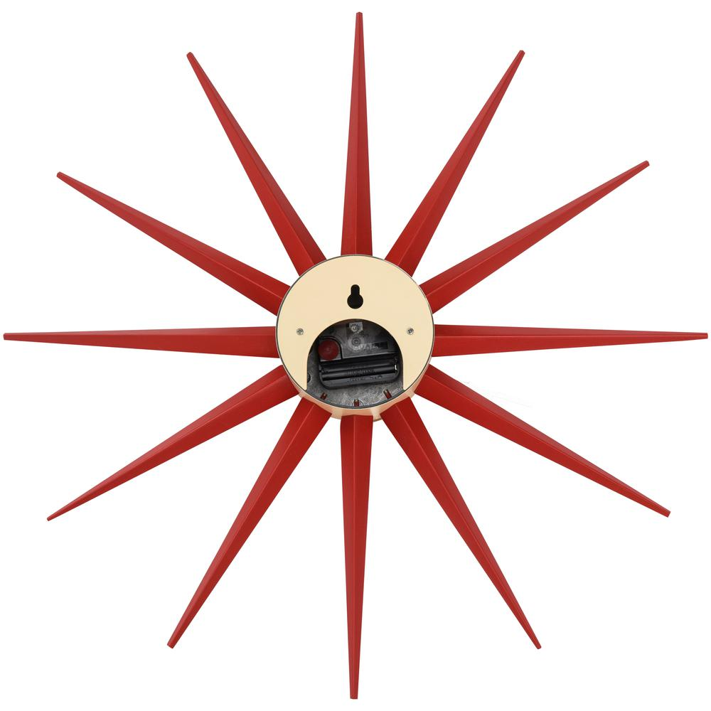 George Nelson Inspired Sunburst Clock, Multiple Colors 19"