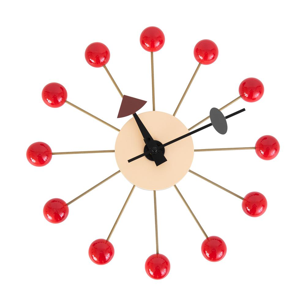 George Nelson Inspired Ball Clock, Multiple Colors 13"