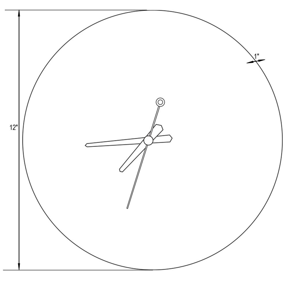 MCM Minimal Round Clock, Multiple Colors 12"