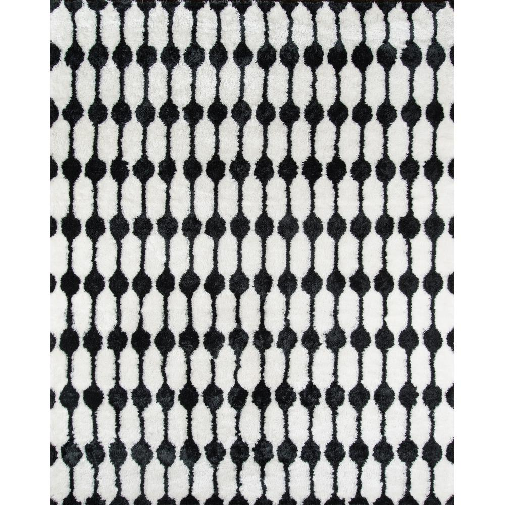 Retro Area Rug, Black and White, 3'6" X 5'6"