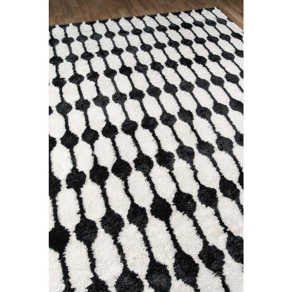 Retro Area Rug, Black and White, 3'6" X 5'6"