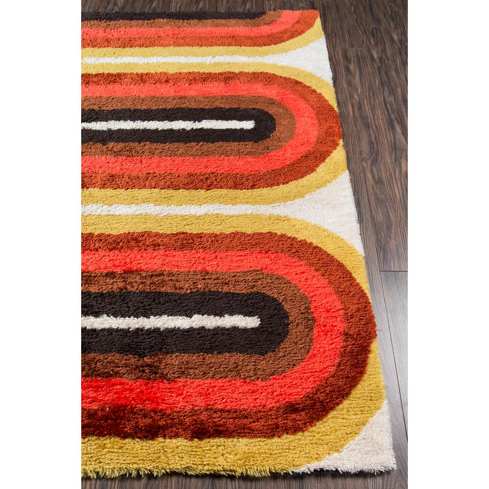 1970s Retro Area Rug, Red, 2'3" X 7'6" Runner
