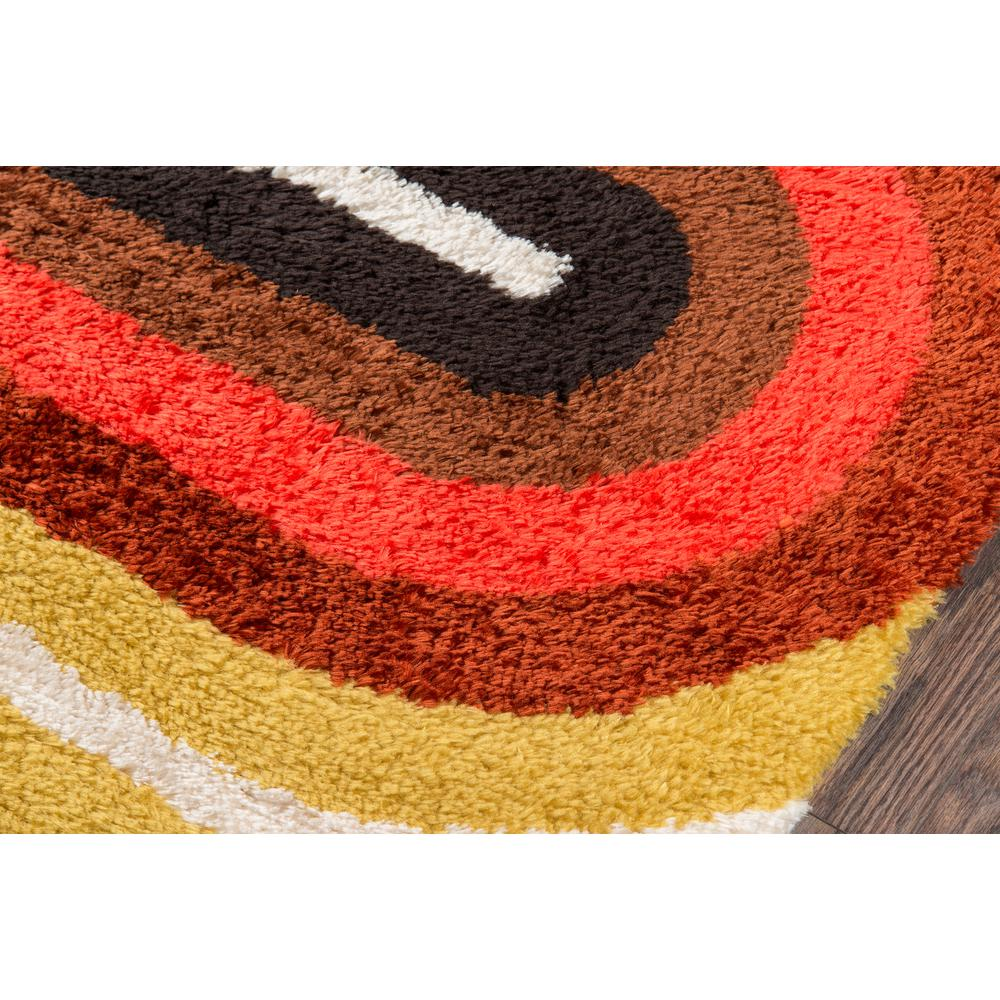 1970s Retro Area Rug, Red, 2'3" X 7'6" Runner