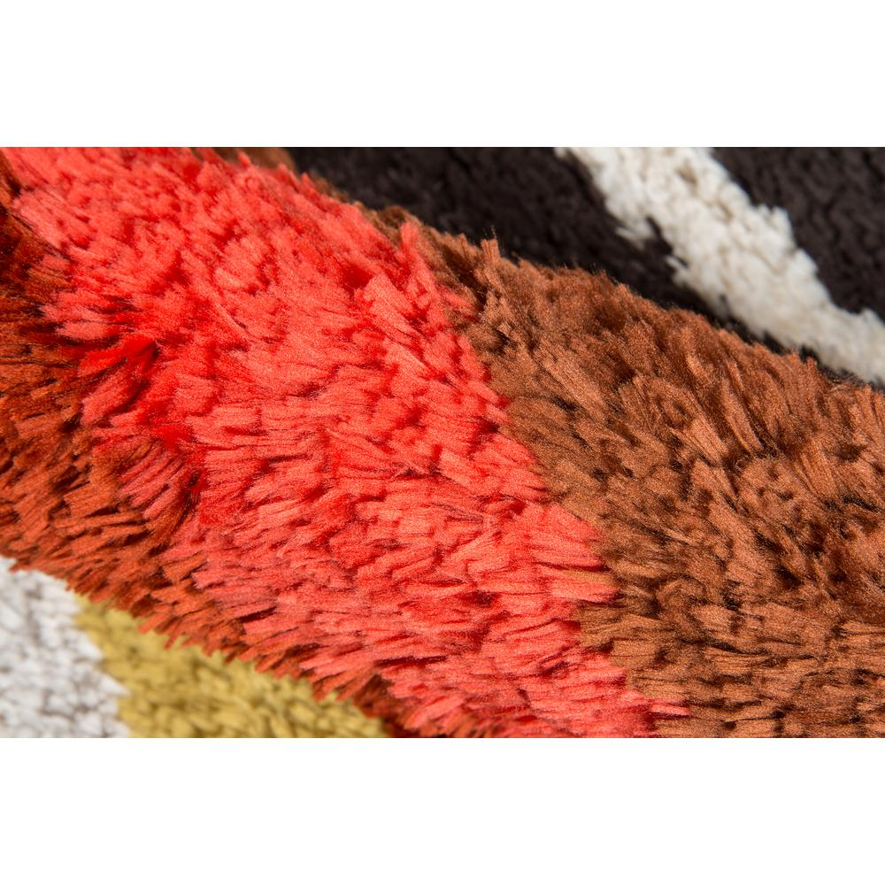 1970s Retro Area Rug, Red, 2'3" X 7'6" Runner
