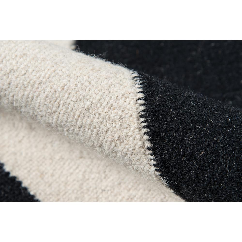 Black and White Shapes Wool Area Rug, 7'6" X 9'6"