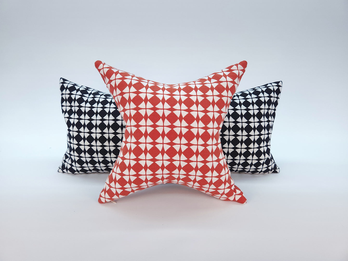 Explorer58 Star Shaped Pillow Cover, Thruster Red, with or without Feather Insert. Handmade by Houston and Scott