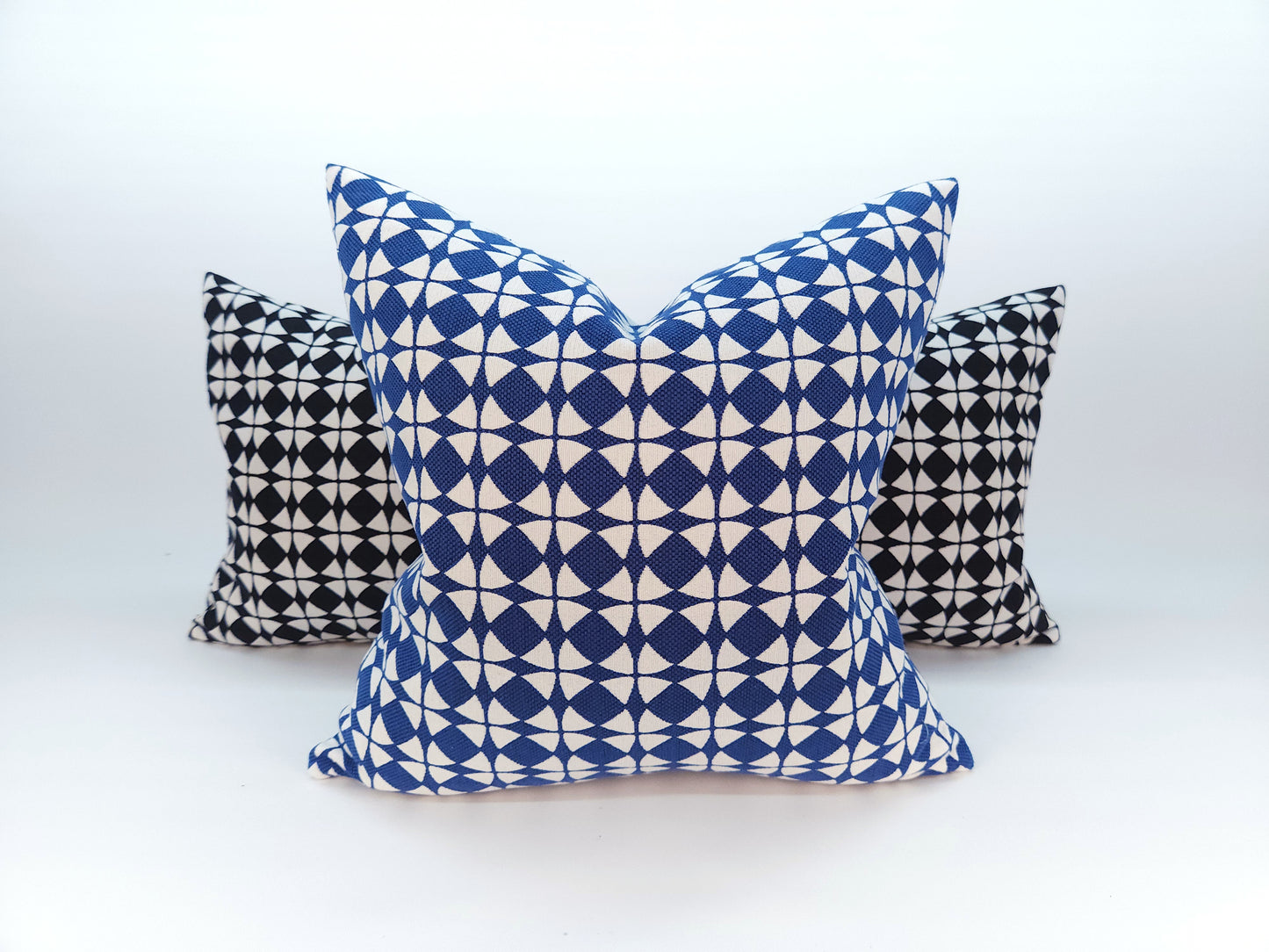 Explorer58 Square Pillow Cover, Cape Canaveral Blue, Various Sizes, with or without Inserts, Handmade by Houston and Scott