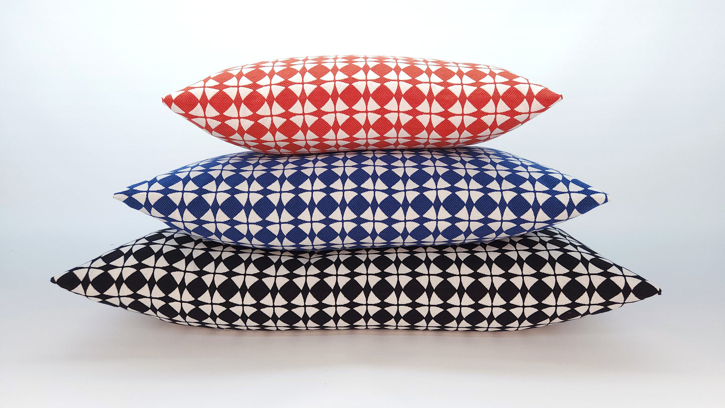 Explorer58 Rectangular Lumbar Pillow Cover, Deep Space Black, Various Sizes, with or without Inserts, Handmade by Houston and Scott