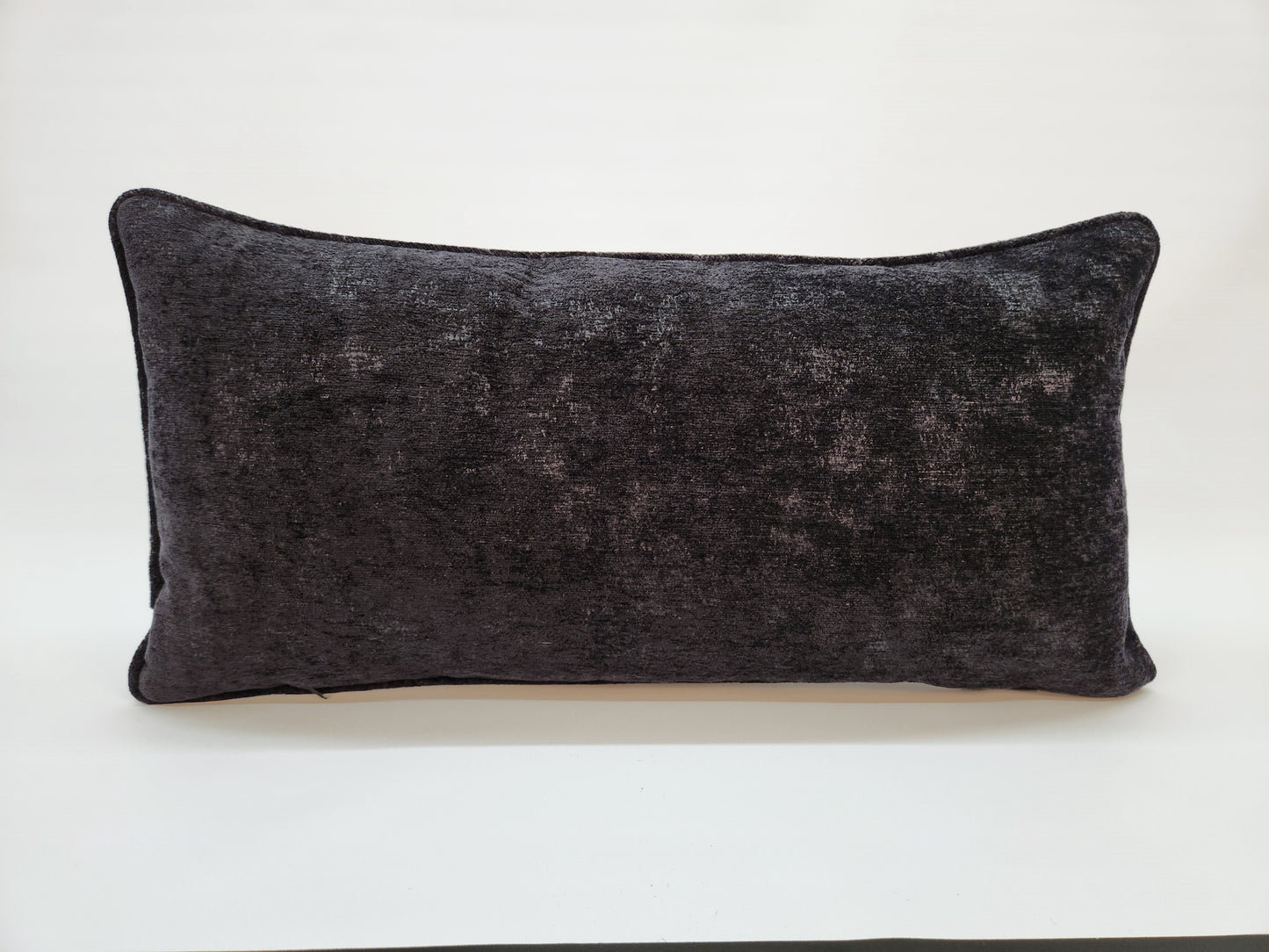 Atomic 1950s Vintage Barkcloth 12x24 Lumbar Pillow: Black, Red, Brown on Light Grey, Mid-Century-Modern, Only 3 Available