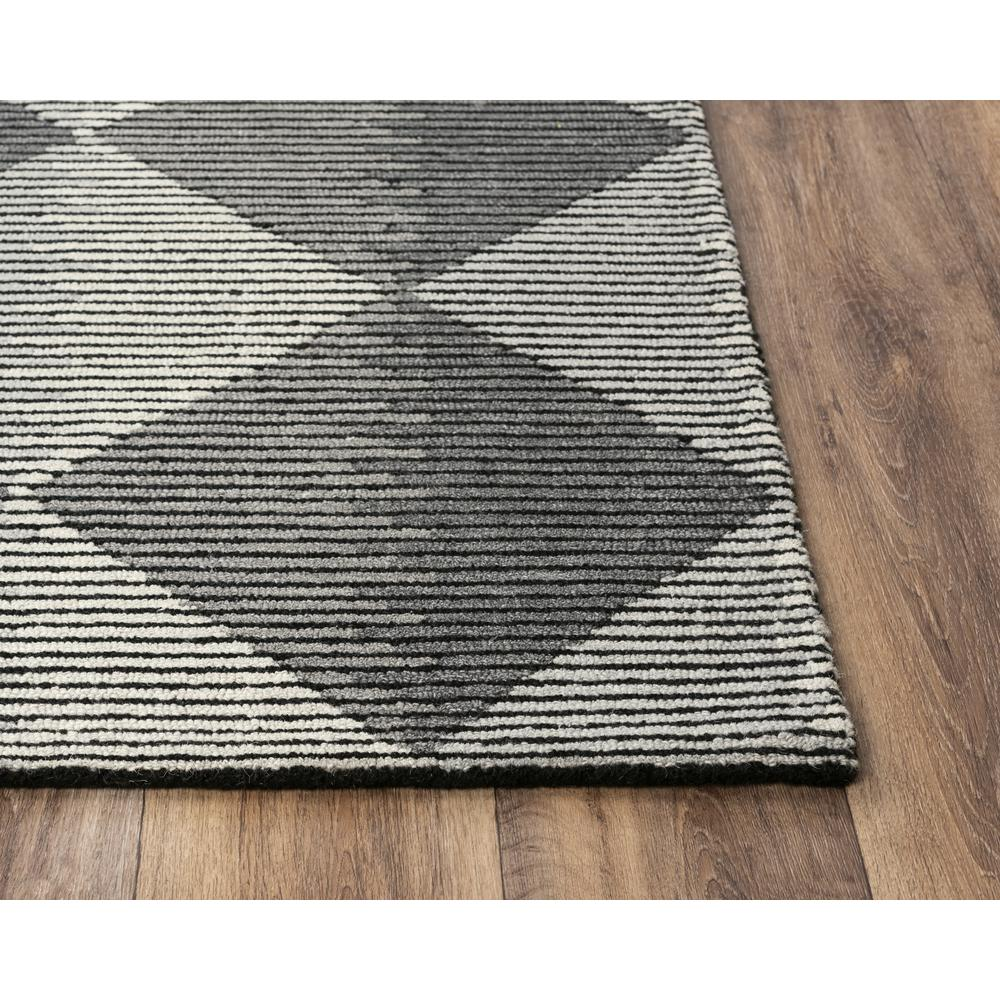 Heathered Diamond Wool Area Rug, Black 7'9"X9'9"