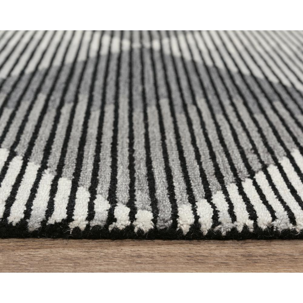 Heathered Diamond Wool Area Rug, Black 7'9"X9'9"