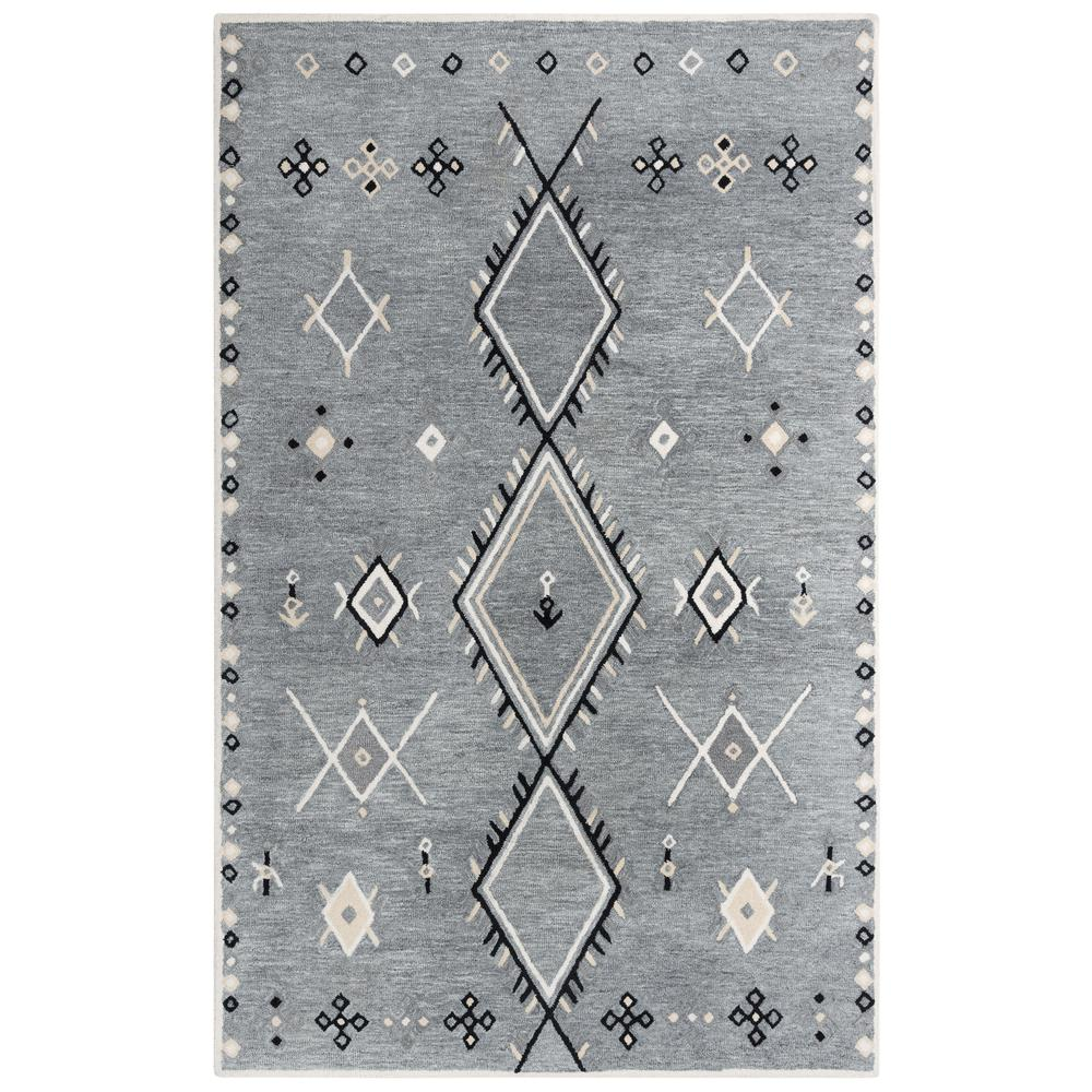 Santa Fe Gray Wool Blend Area Rug 7'9"x9'9"