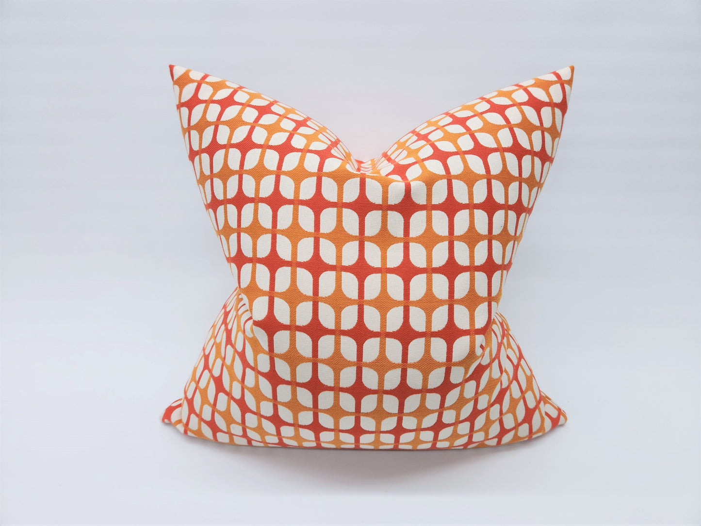 Breeze Block Vintage Inspired Square Pillow Cover, Tangerine, Various Sizes, with or without Inserts