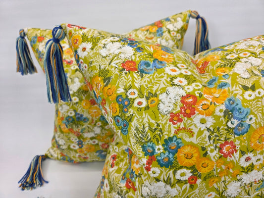 Riverdale Floral Tassel Pillow - 1977 Print