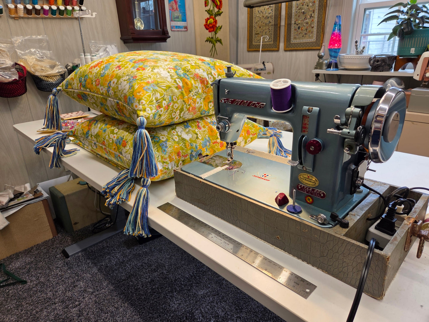 Riverdale Floral Tassel Pillow - 1977 Print