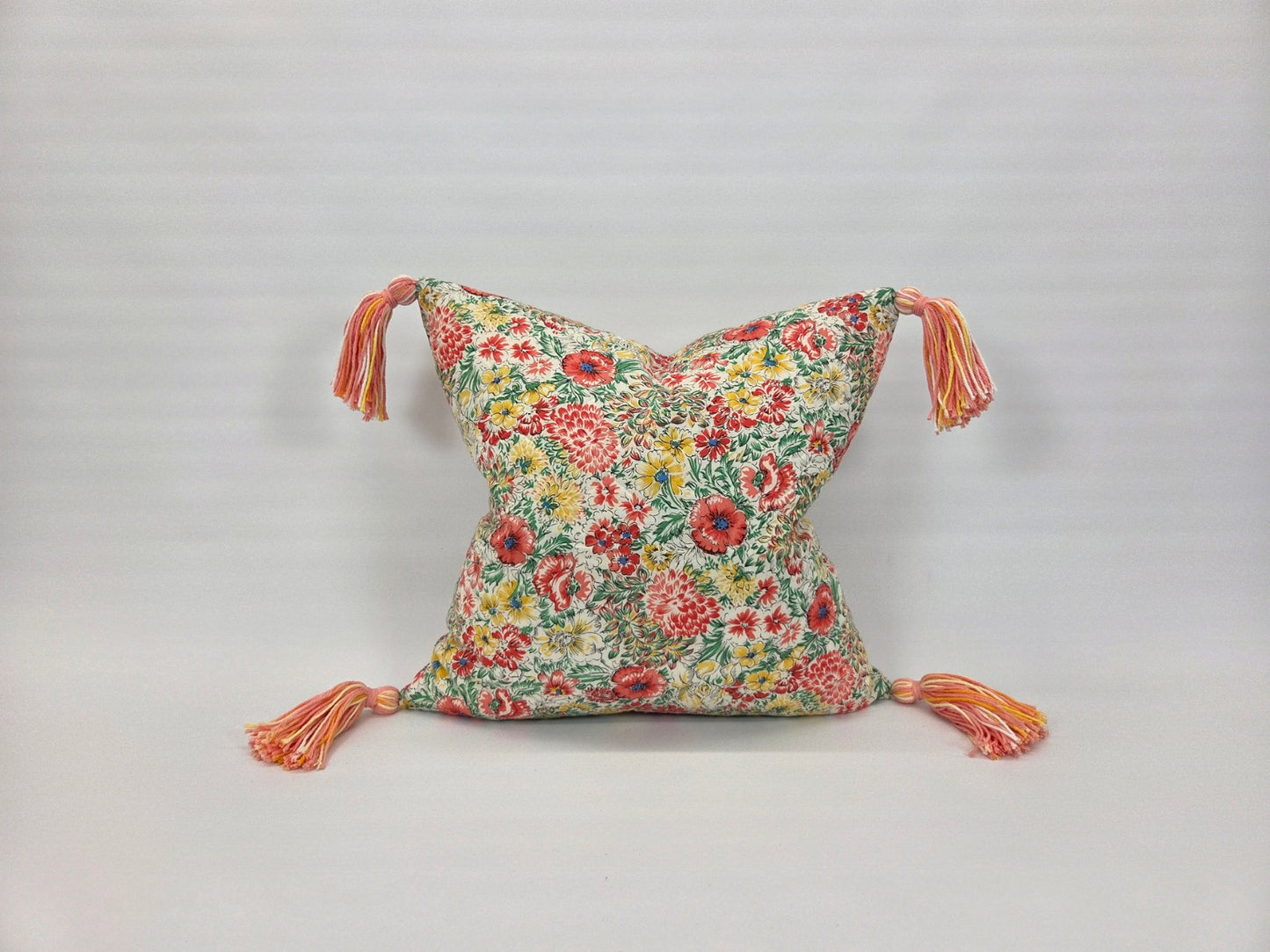 Weilwood Quilted Floral Tassel Pillow - 1978 Print