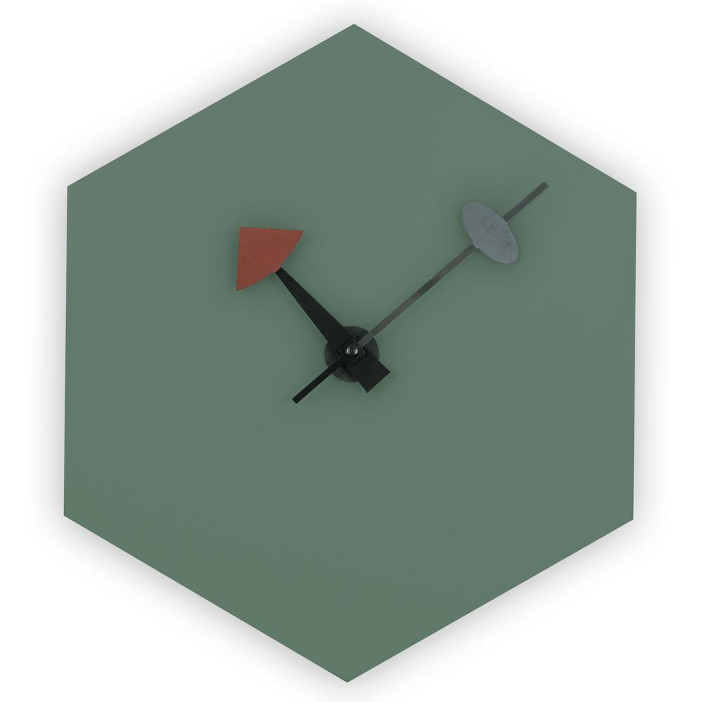 MCM Minimal Hexagon Clock, Multiple Colors 14"