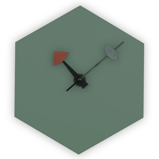 MCM Minimal Hexagon Clock, Multiple Colors 14"
