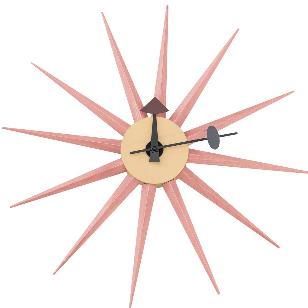 George Nelson Inspired Sunburst Clock, Multiple Colors 19"