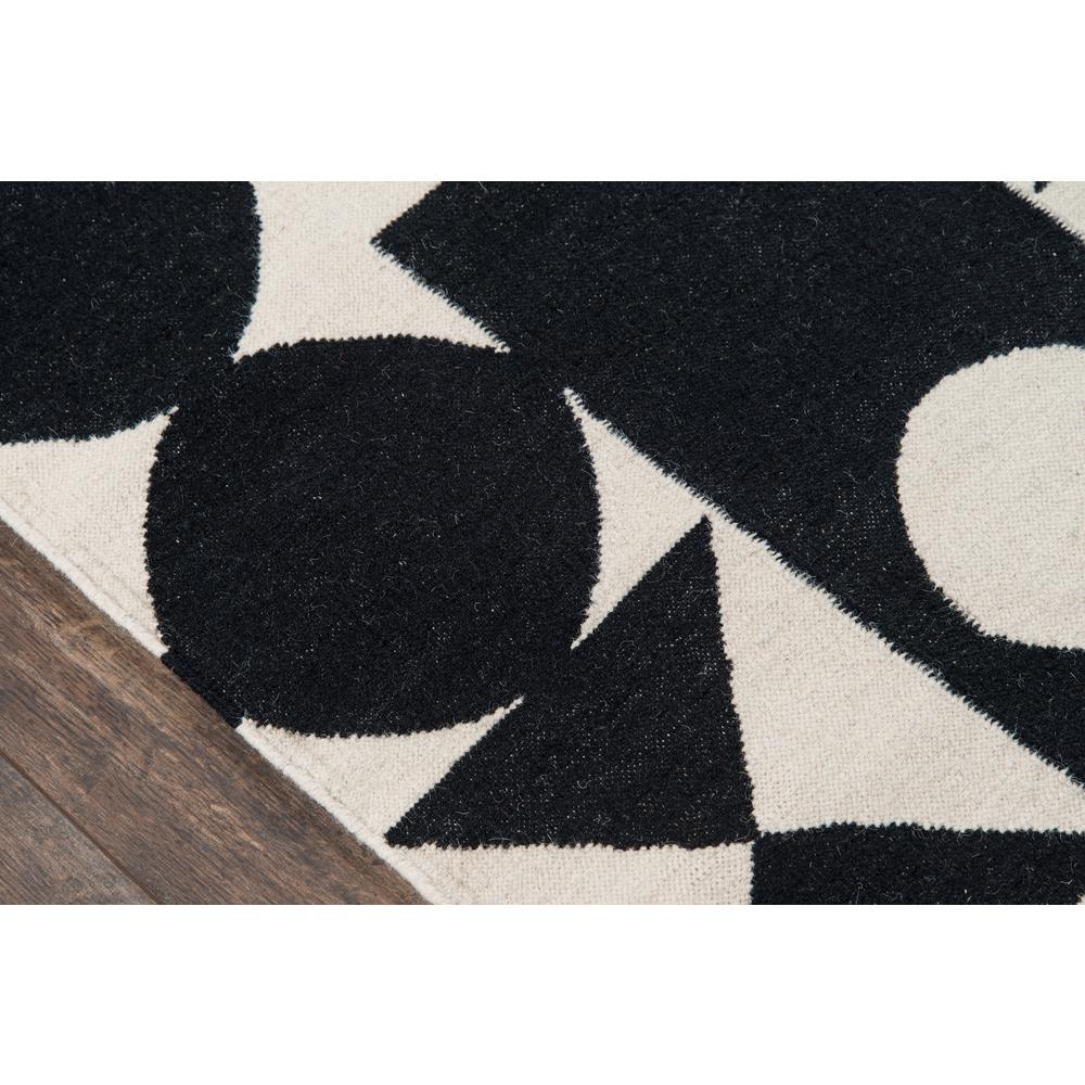 Black and White Shapes Wool Area Rug, 7'6" X 9'6"