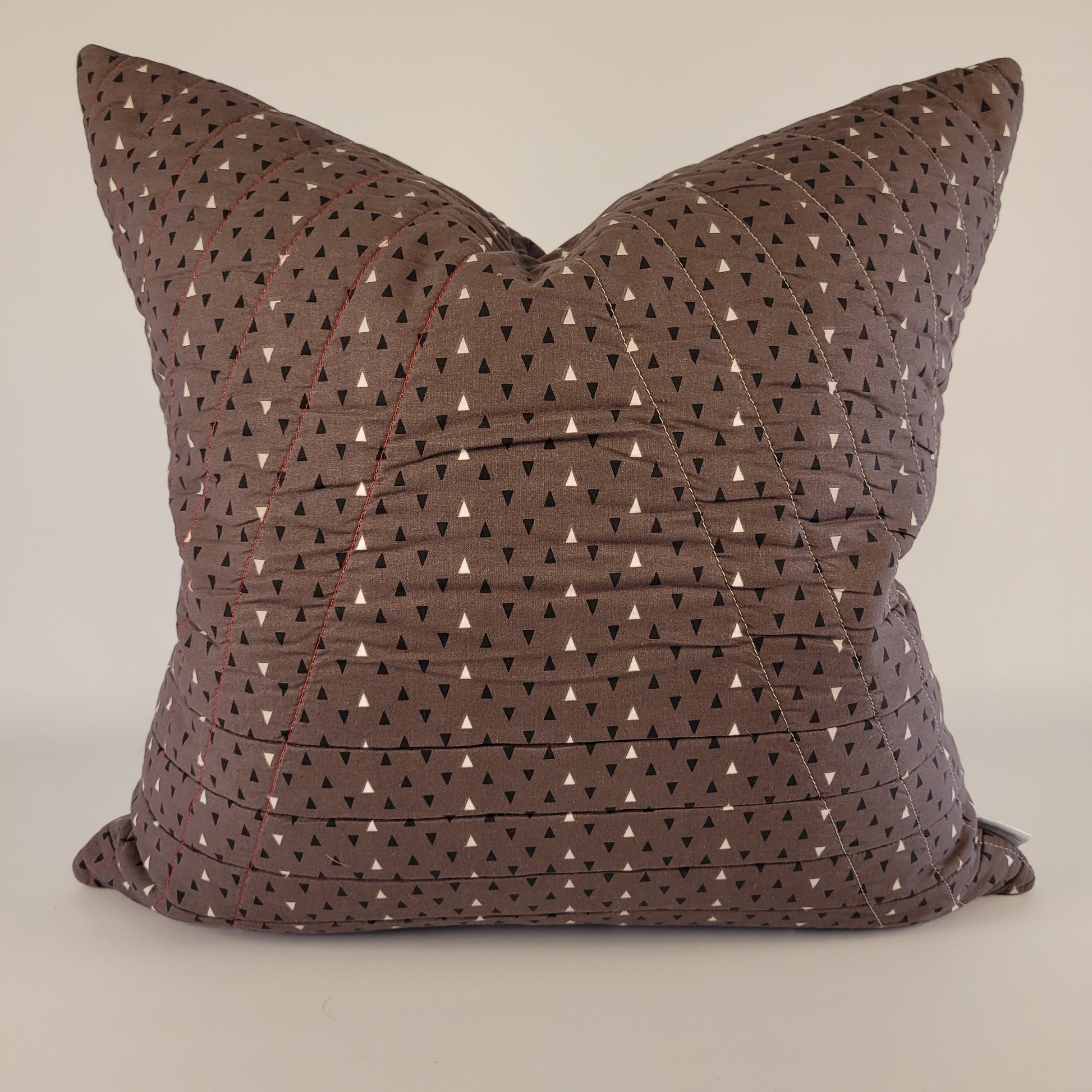Quilted, Embroidered Mid-Century Kitsch Inspired Christmas Tree Pillow 22"