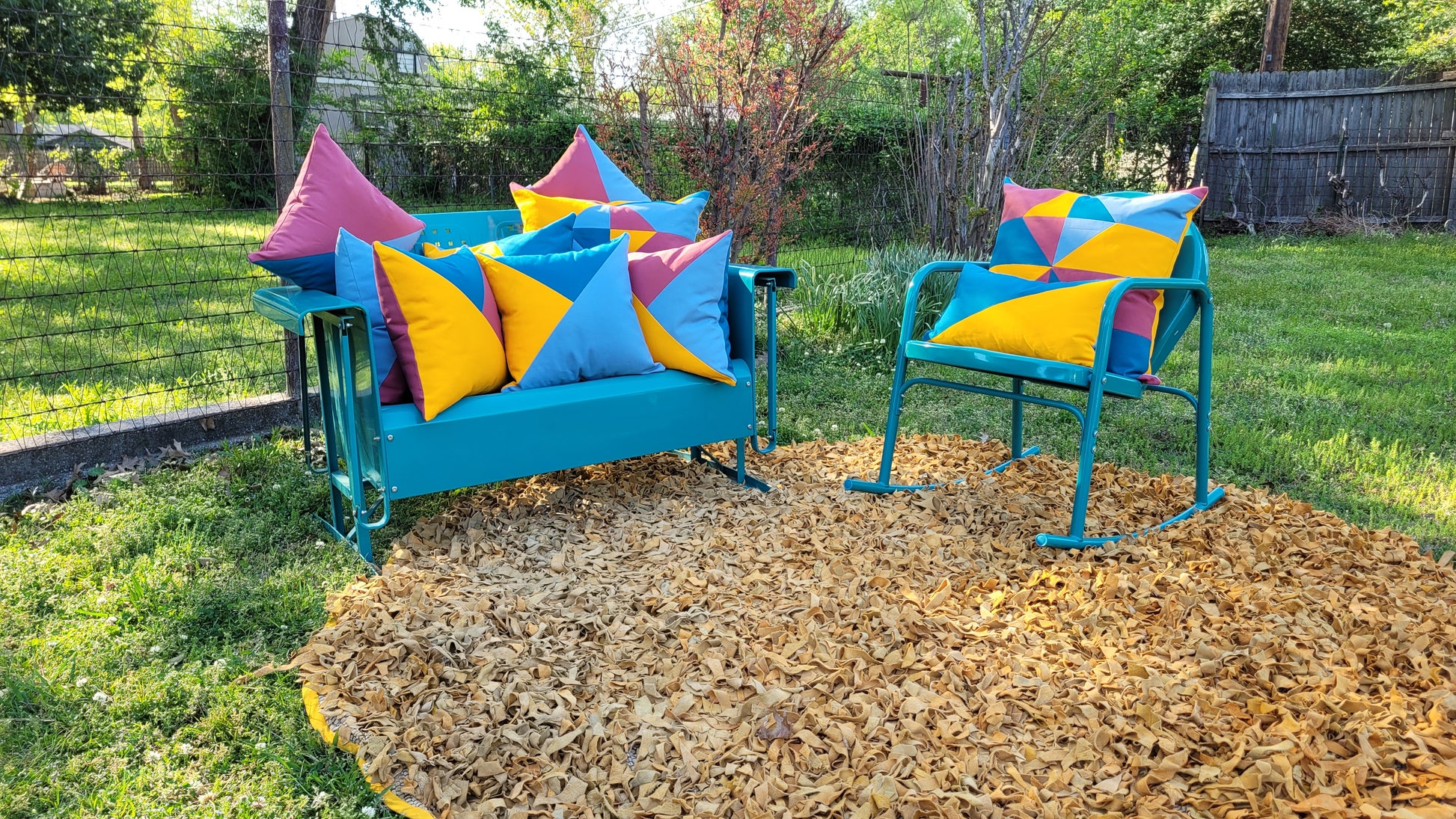 50s Mod Geometric Outdoor Throw Pillows