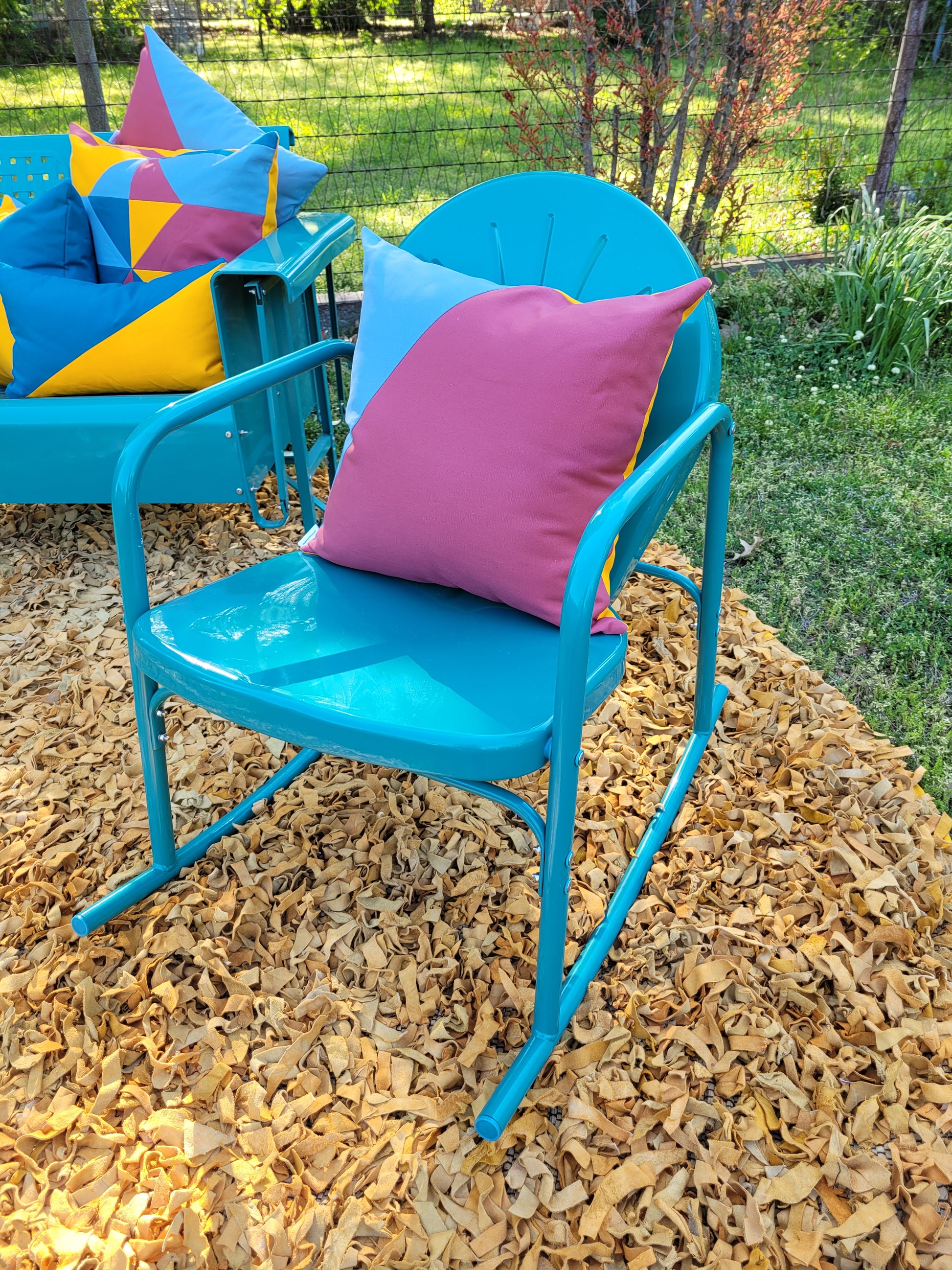 50s Mod Geometric Outdoor Throw Pillow 20"