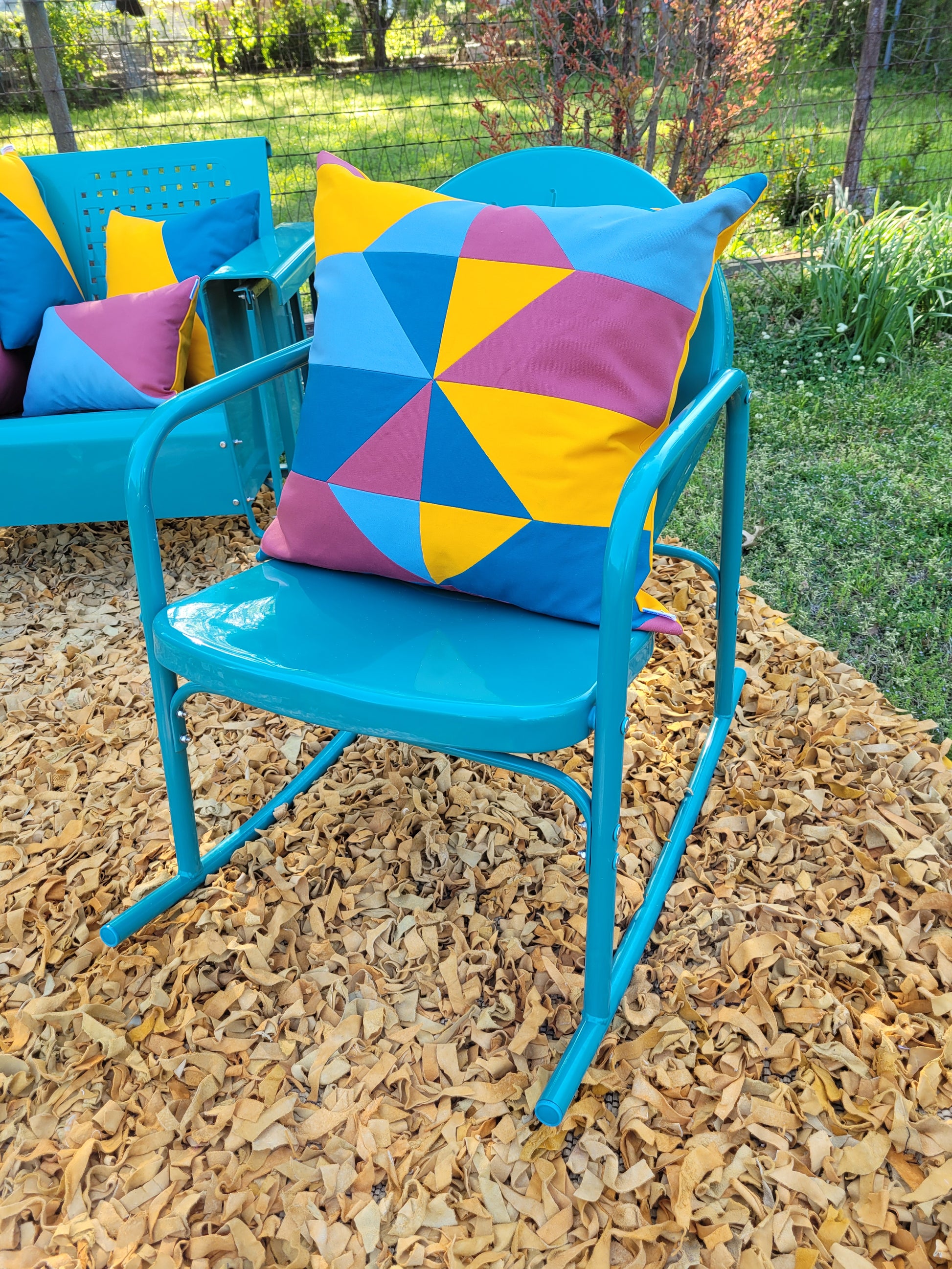 50s Mod Geometric Outdoor Throw Pillow 24"