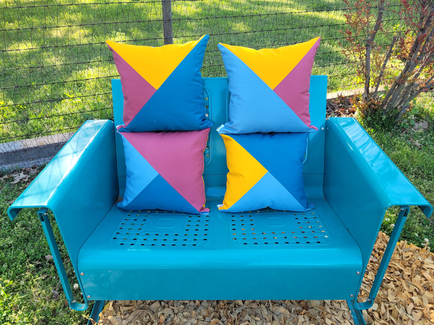 50s Mod Geometric Outdoor Throw Pillow 18"