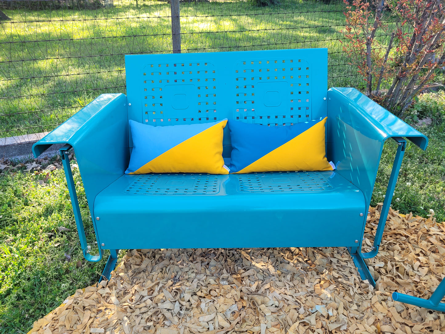 50s Mod Geometric Outdoor Throw Pillow Lumbar 12x20"