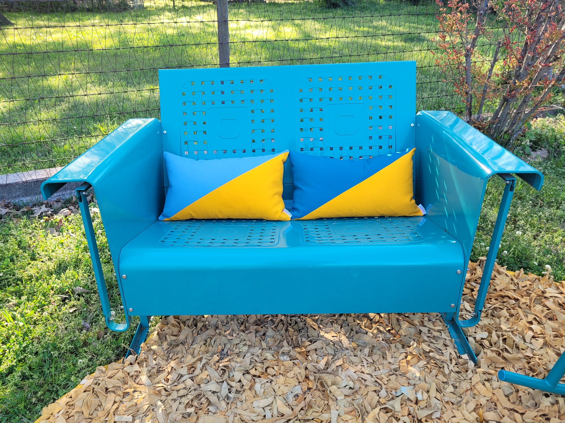50s Mod Geometric Outdoor Throw Pillow Lumbar 12x20"